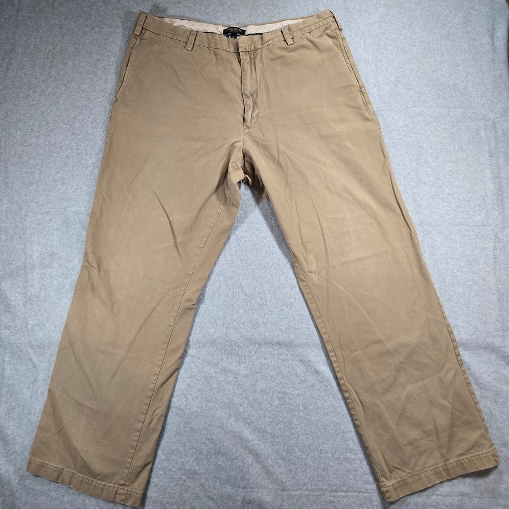 Banana Republic Gavin Chino Khaki Tan Straight Leg Pants Mens 38x32 100% Cotton
